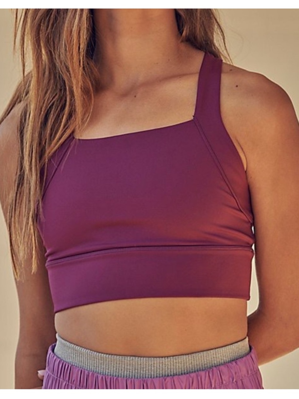 FP Movement by Free People Mauve Purple Square Neck Sports Bra